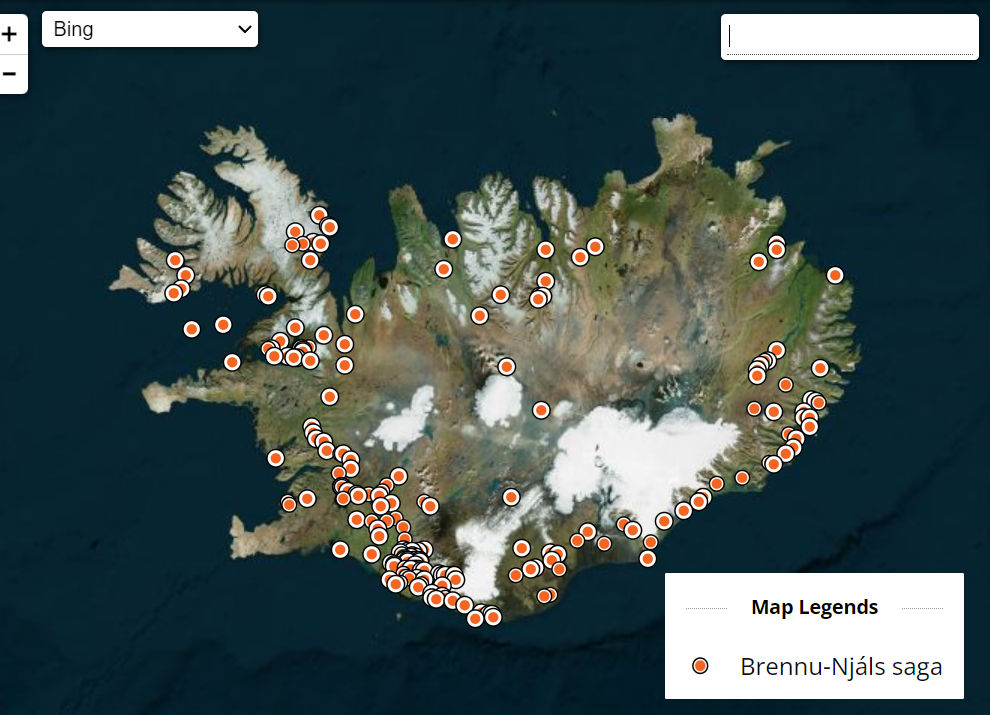 Icelandic Saga Map Viking Archaeology